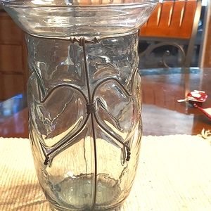 💝Heavy bold caged heart vase